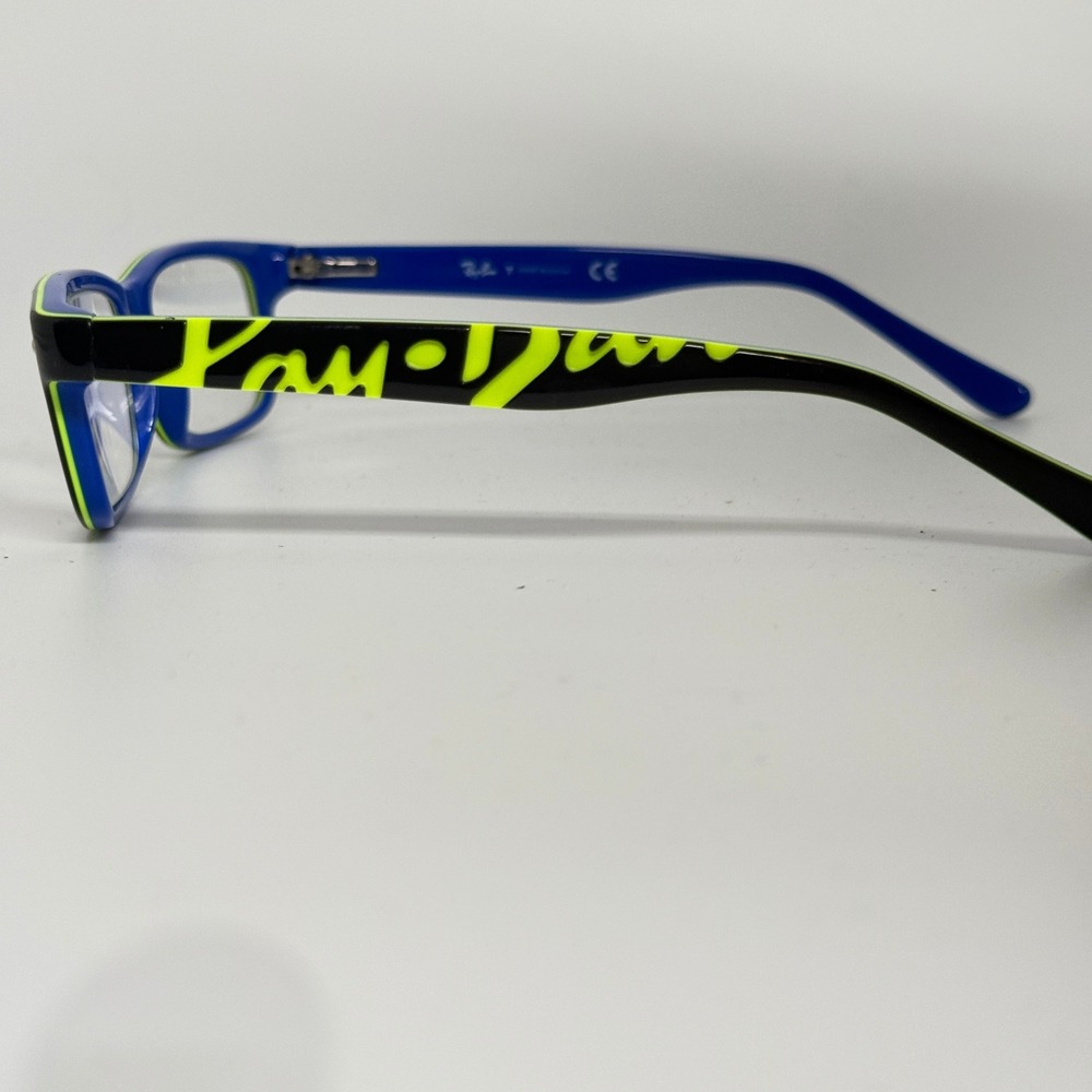 Ray-Ban Kids Blue Neon Green Rectangular Eyeglasses RB 1535 3600 48-16 130 21718 - Picture 2 of 7